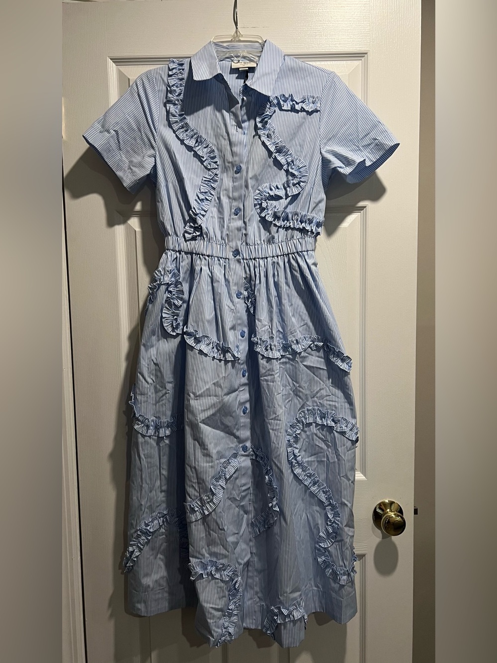 Kate Spade x Target Light Blue Ruffled Button-Front w/pockets summer dress